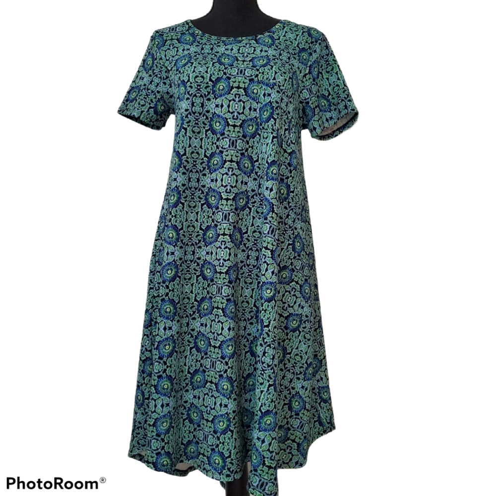 NWOT LulaRoe print Carly dress XS